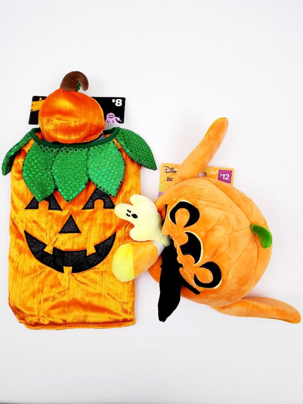 PUMPKIN Jack O Lantern Pet Dog Halloween Costume Size S + Disney Stitch Toy